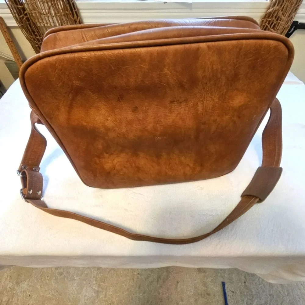 Samsonite Briefcase Messenger Travel Carry On Bag Brown Zipper Vintage
